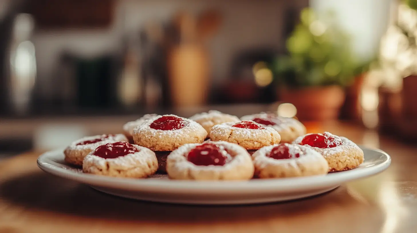 Raspberry Thumbprint Cookies