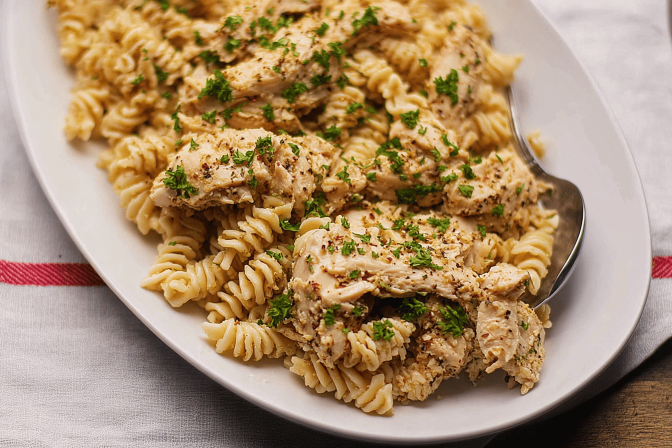 4 Ingredient Crockpot Garlic Parm Chicken