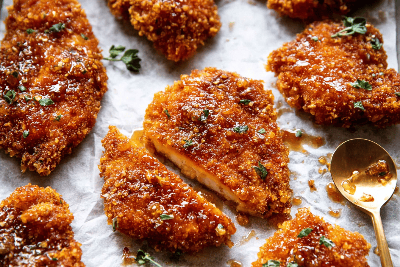 Baked Crunchy Hot Honey Chicken