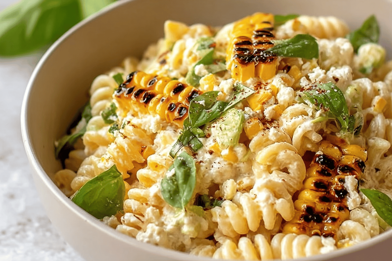 Creamy Street Corn Pasta Salad 
