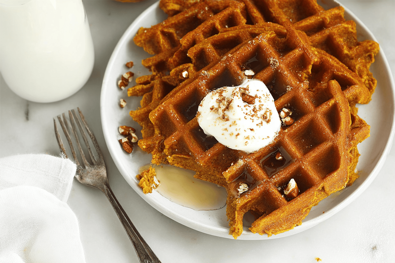 Gluten Free Almond Flour Pumpkin Waffles