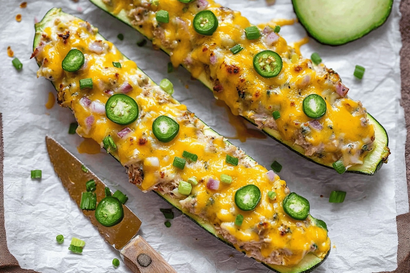 Tuna Melt Zucchini Boats
