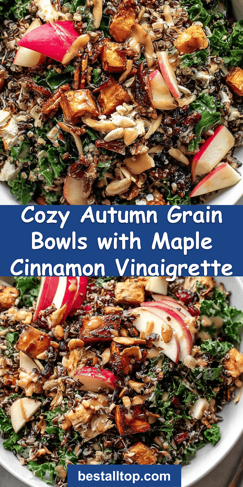 Autumn Grain Bowls with Maple Cinnamon Vinaigrette