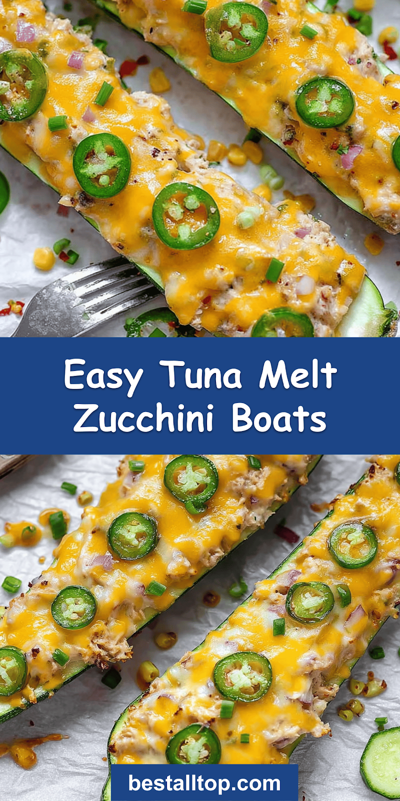 Tuna Melt Zucchini Boats