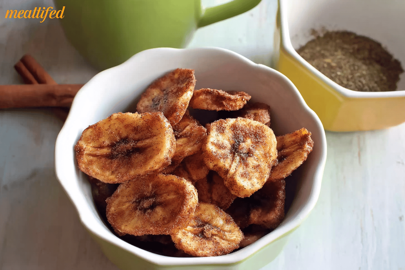 Crunchy Cinnamon Baked Banana Chips