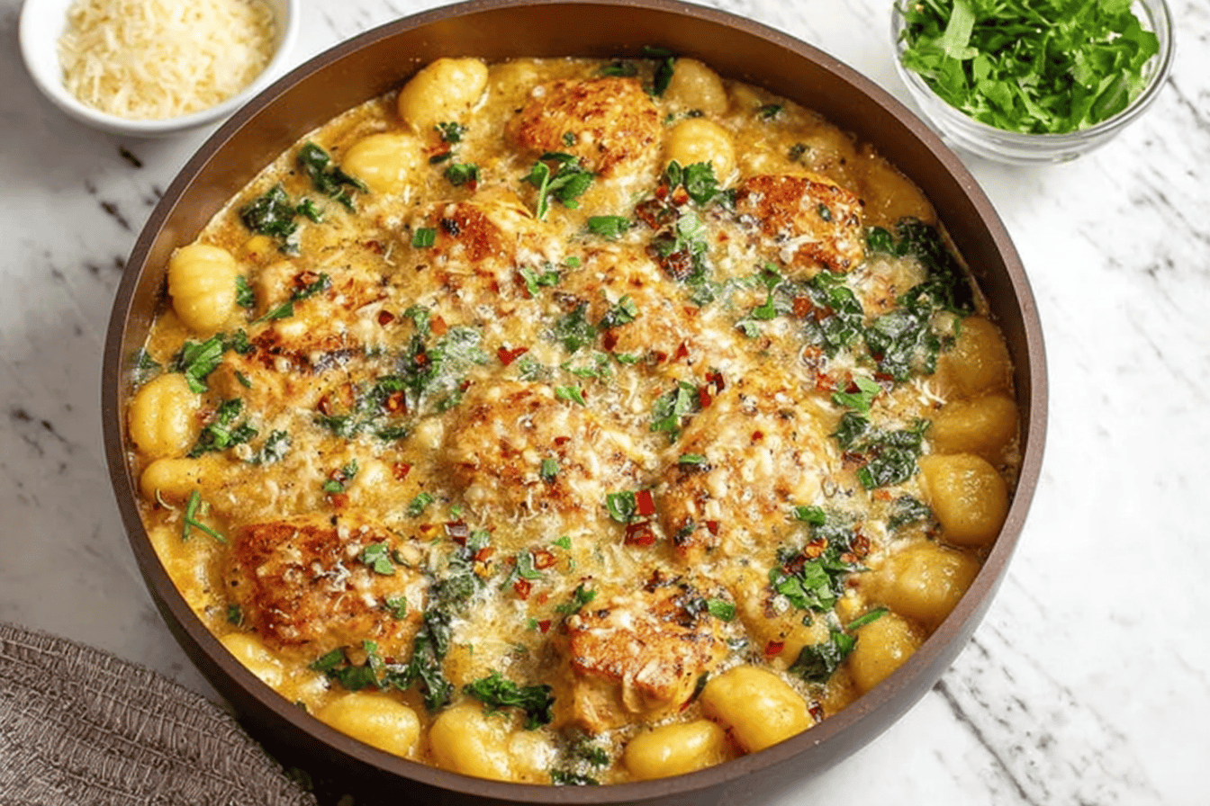 Garlic Chicken Gnocchi Skillet