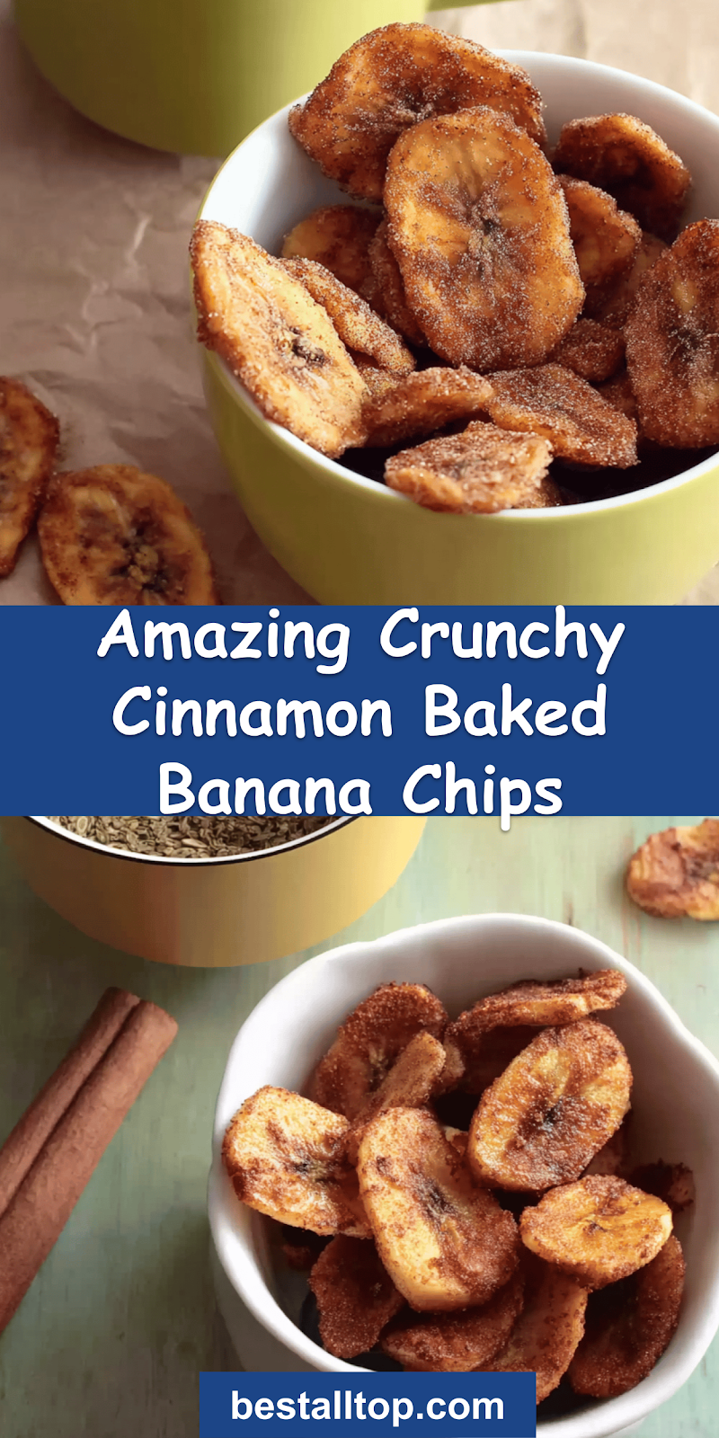 Crunchy Cinnamon Baked Banana Chips