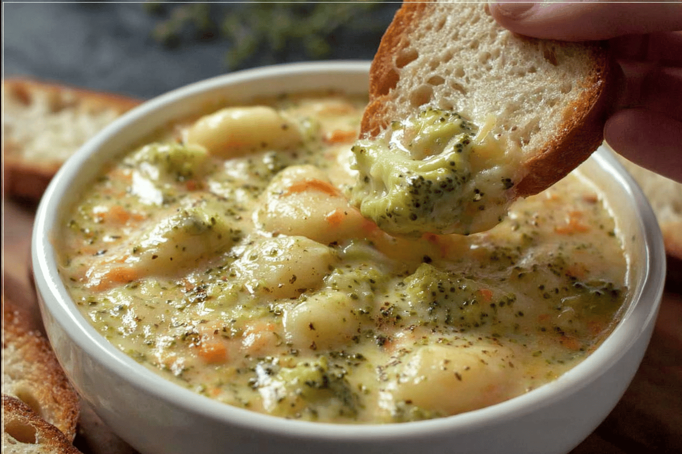 Broccoli Cheddar Gnocchi Soup
