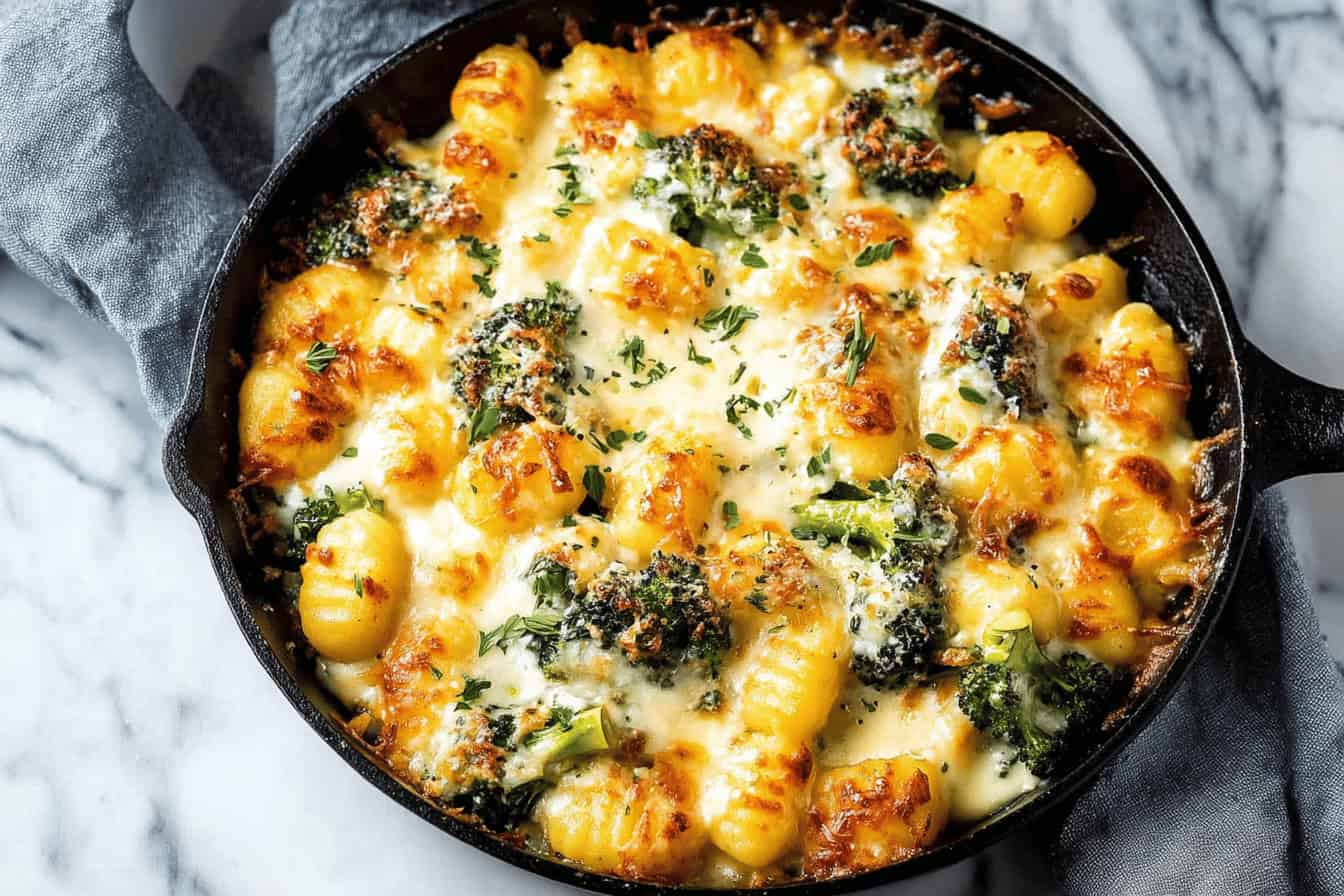 30 Minute One Pan Broccoli Gnocchi