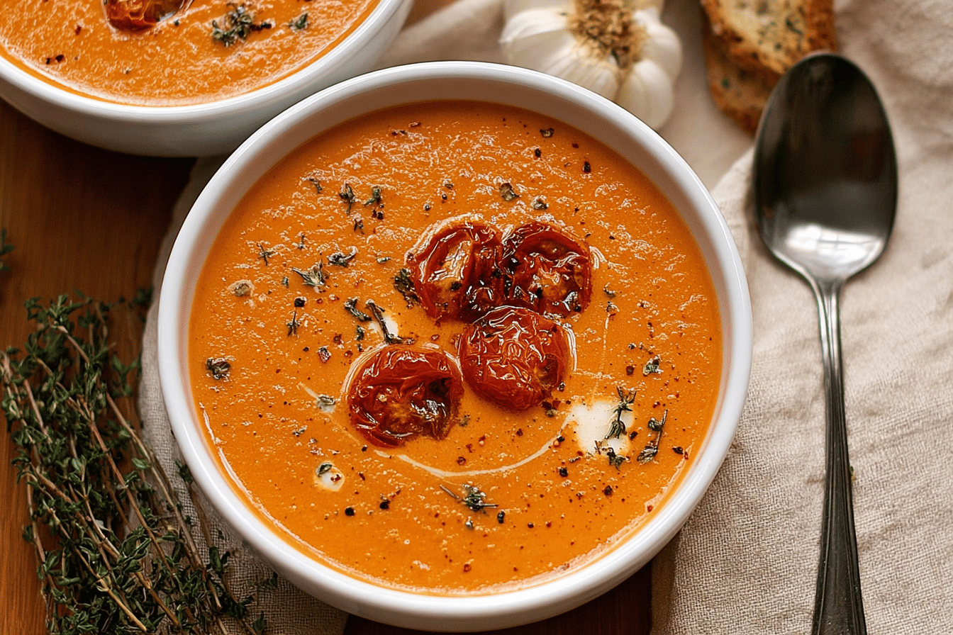 Creamy Roasted Garlic Tomato Soup