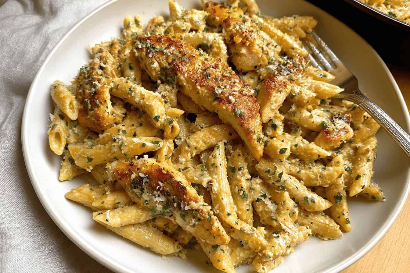 Garlic Parmesan Chicken and Pasta (One-Pan)