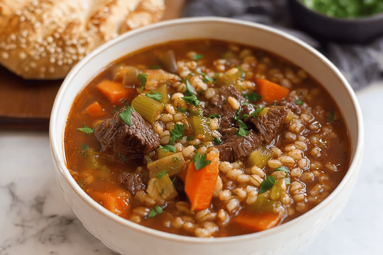 Slow Cooker Beef Barley Soup Recipe