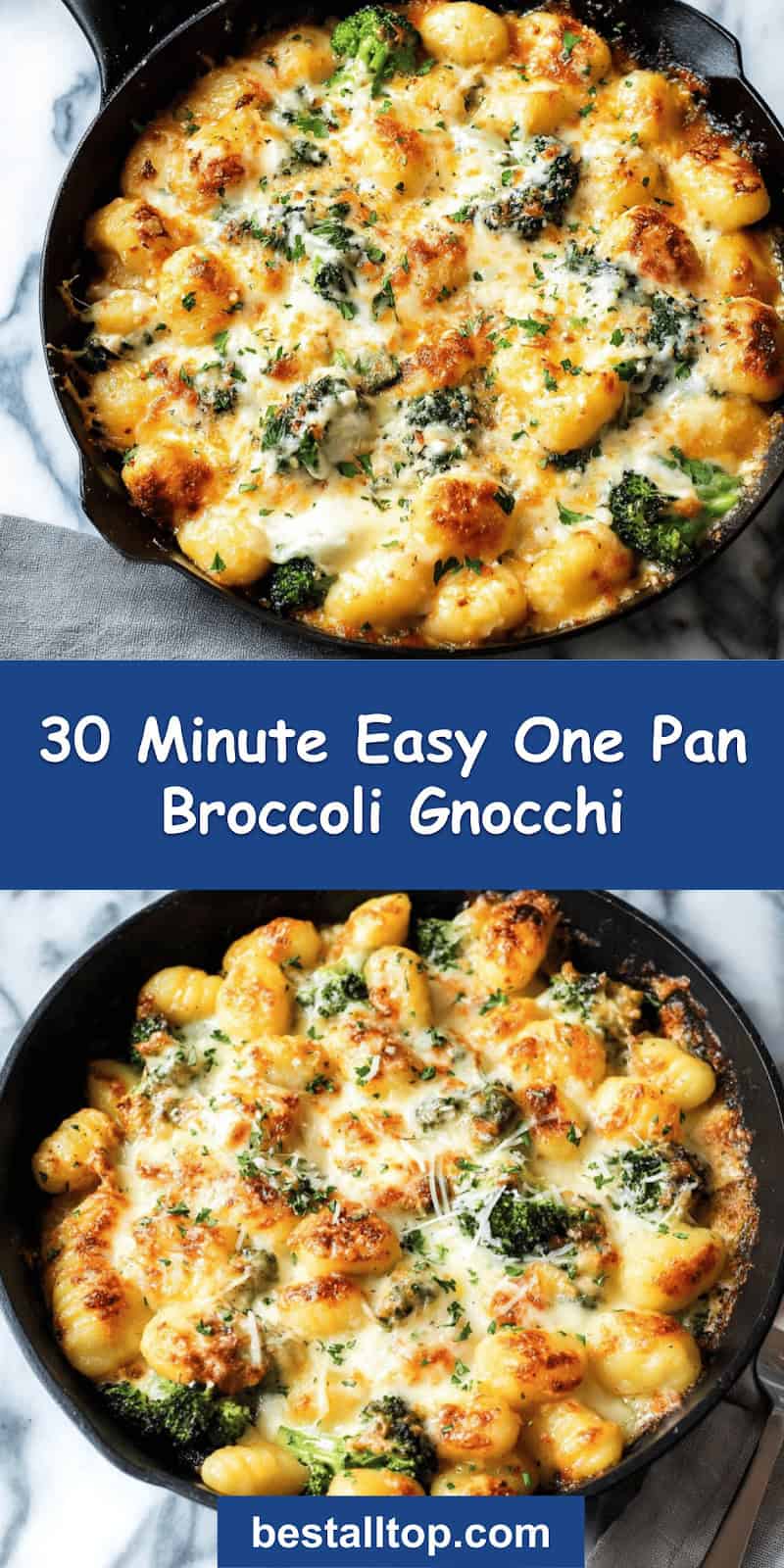 30 Minute One Pan Broccoli Gnocchi