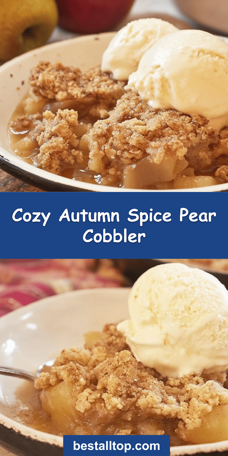 Autumn Spice Pear Cobbler