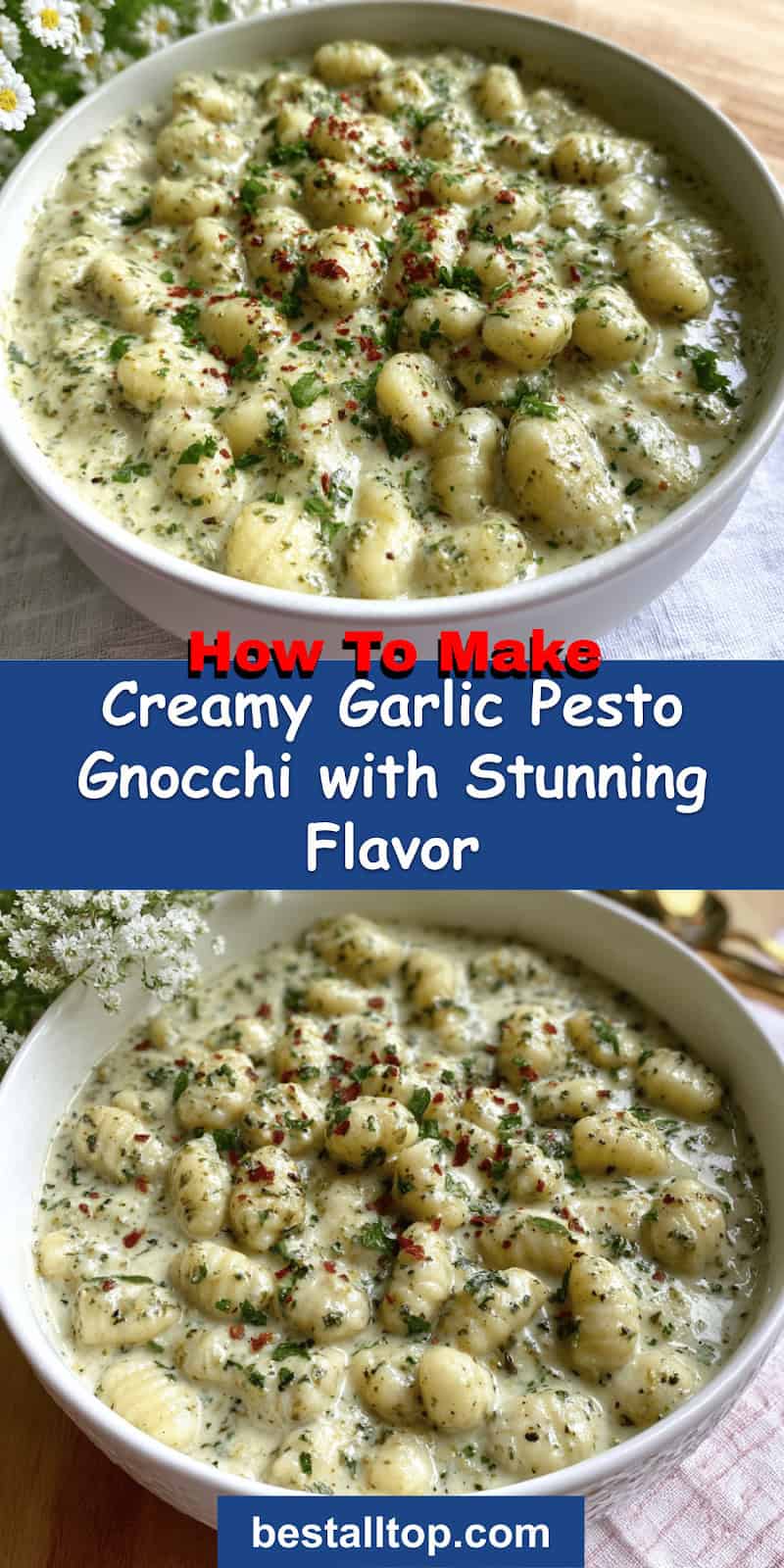 Creamy Garlic Pesto Gnocchi