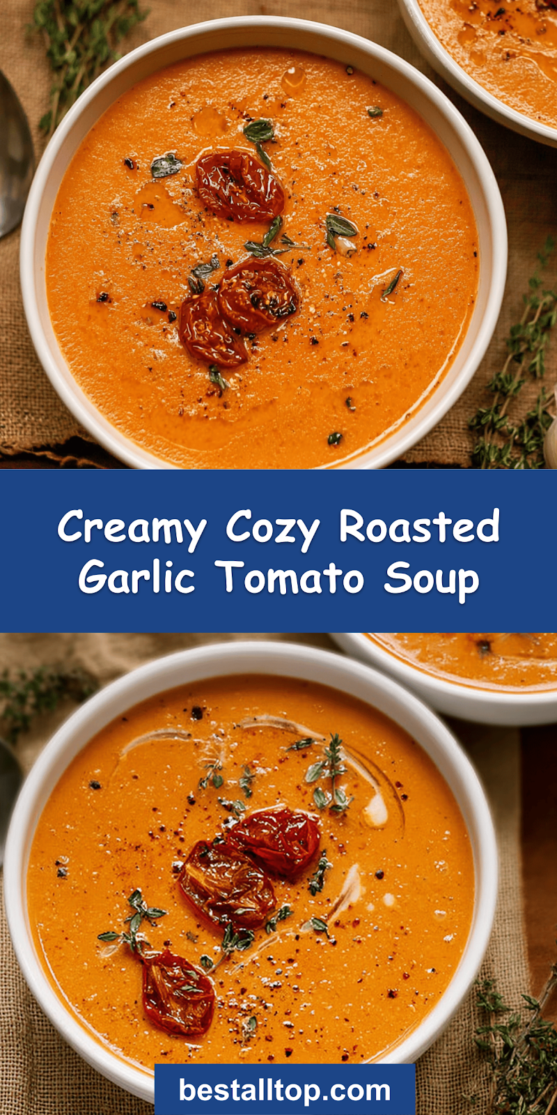 Creamy Roasted Garlic Tomato Soup