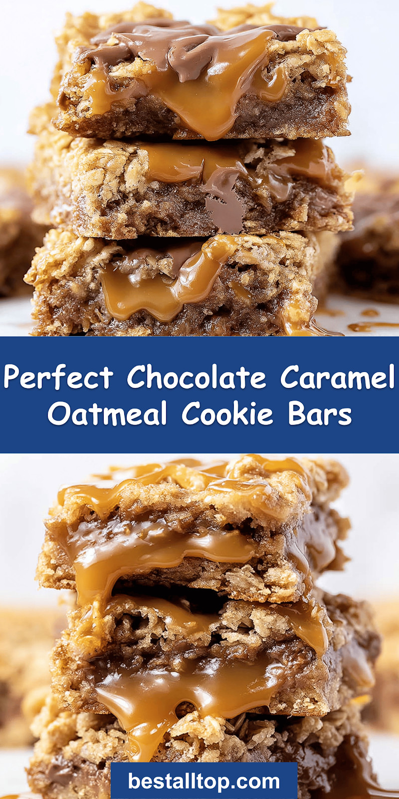 Chocolate Caramel Oatmeal Cookie Bars
