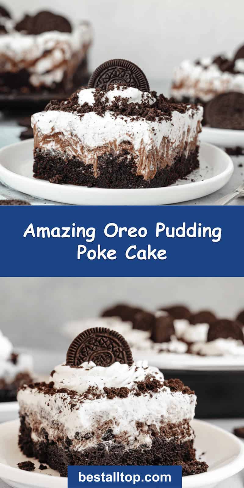 Oreo Pudding Poke Cake
