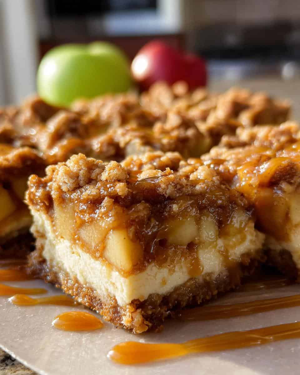 Caramel Apple Cheesecake Bars - detail 2