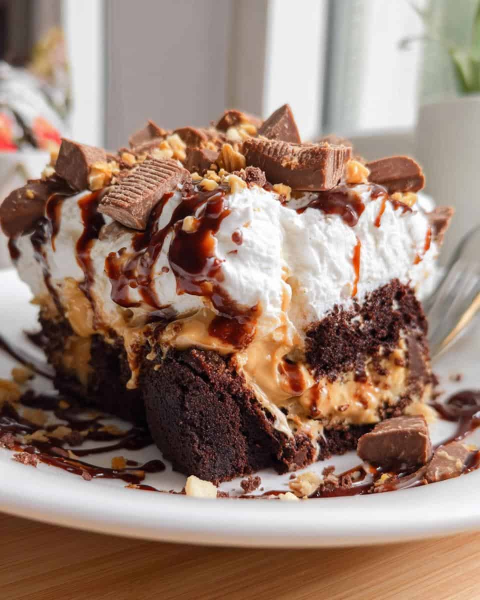 Peanut Butter Poke Cake - detail 1