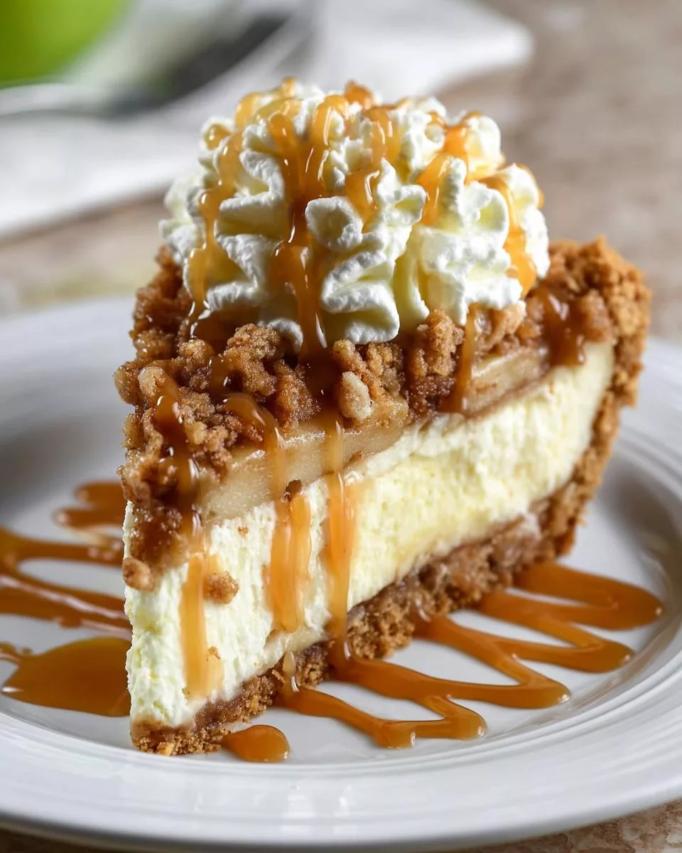 Apple Crisp Cheesecake Pie - detail 1