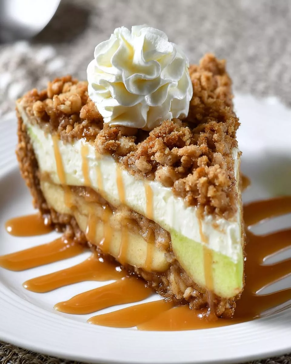 Apple Crisp Cheesecake Pie - detail 2