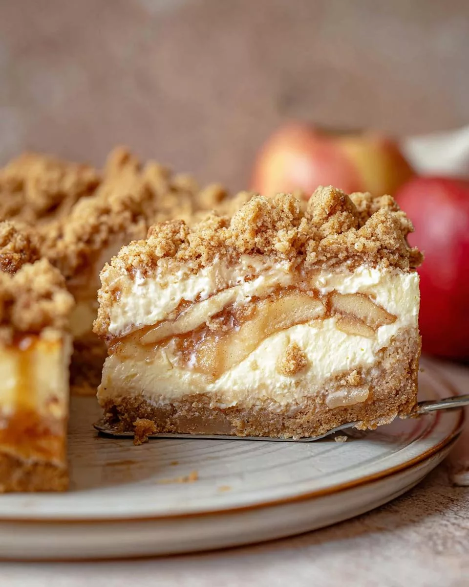 Apple Crumble Cheesecake - detail 1