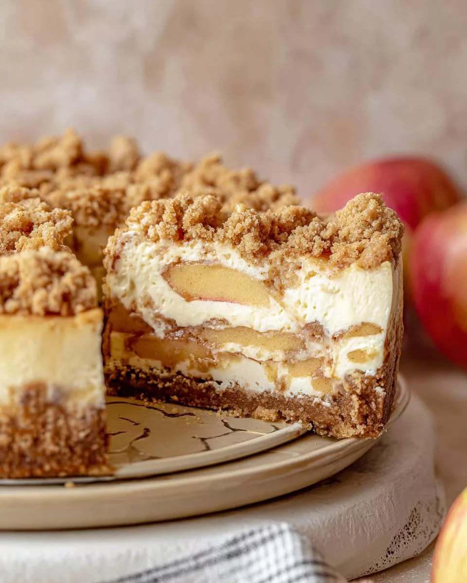 Apple Crumble Cheesecake - detail 2