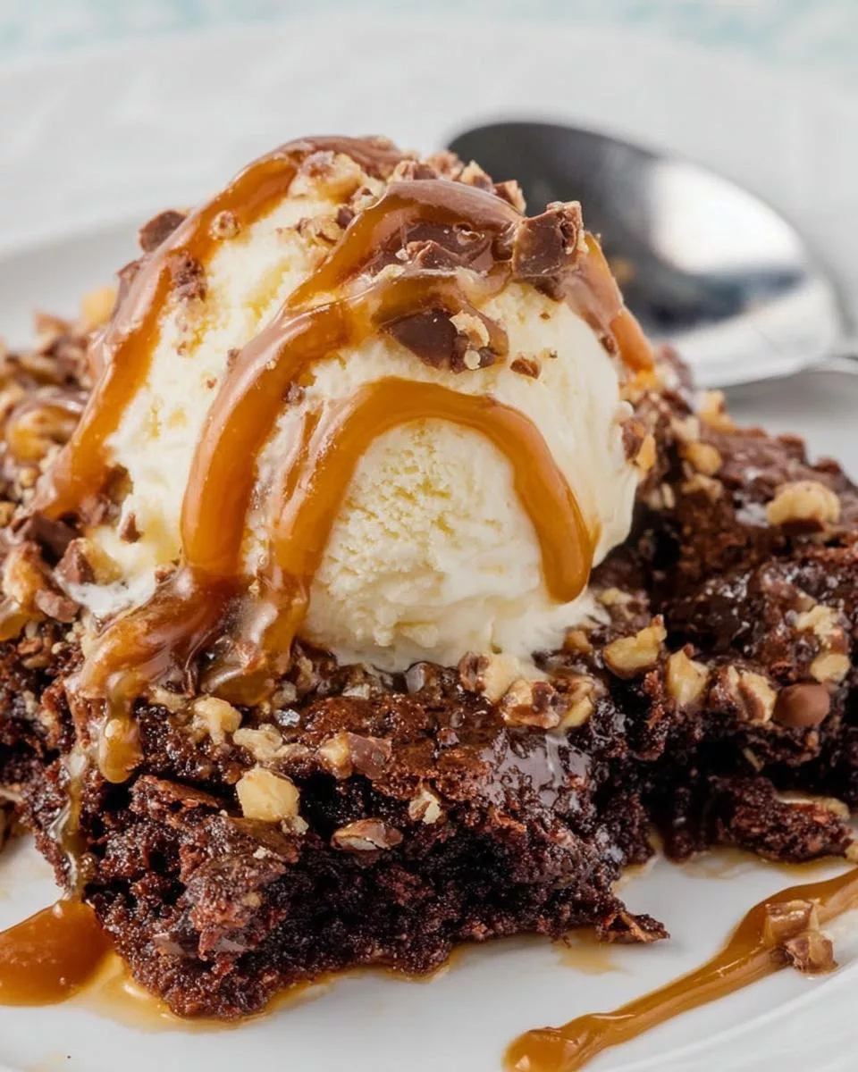 Caramel Chocolate Dump Cake - detail 1