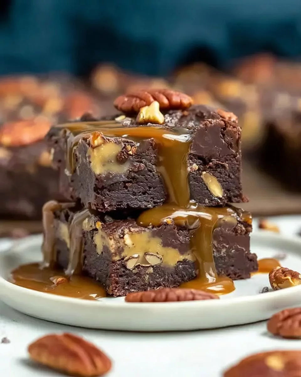 Caramel Pecan Turtle Brownies