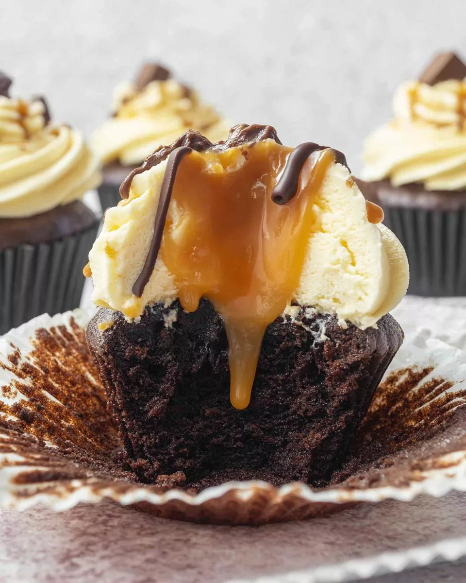 Chocolate Caramel Cupcakes - detail 1