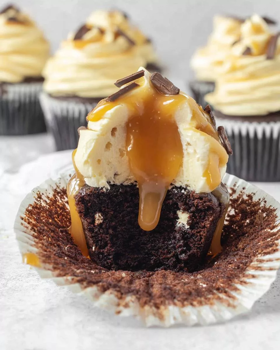 Chocolate Caramel Cupcakes - detail 2