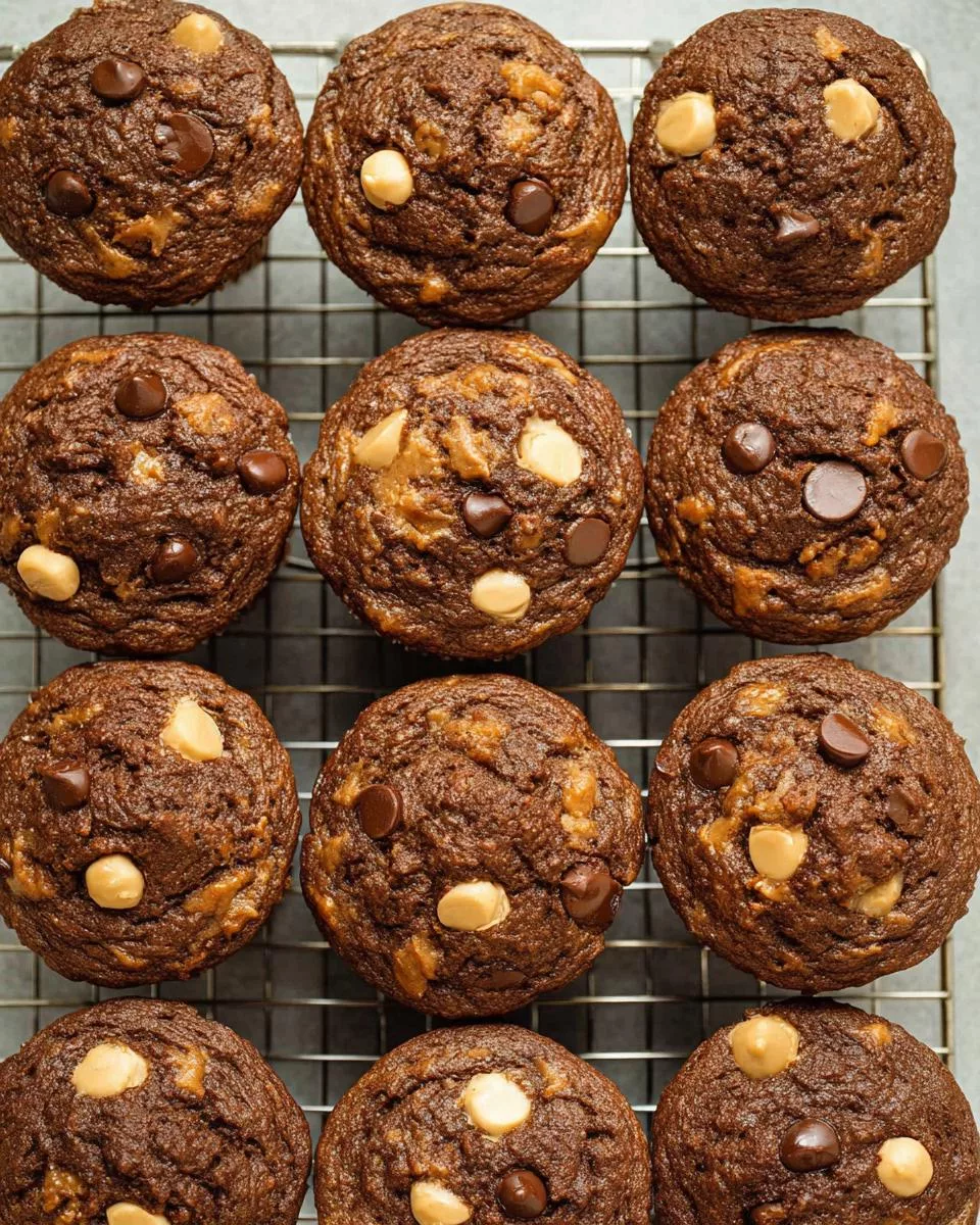 Chocolate Peanut Butter Banana Muffins - detail 1