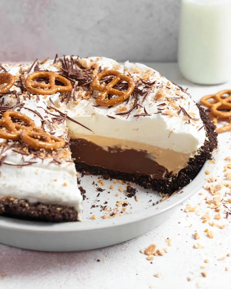 Chocolate Peanut Butter Pretzel Pie - detail 2