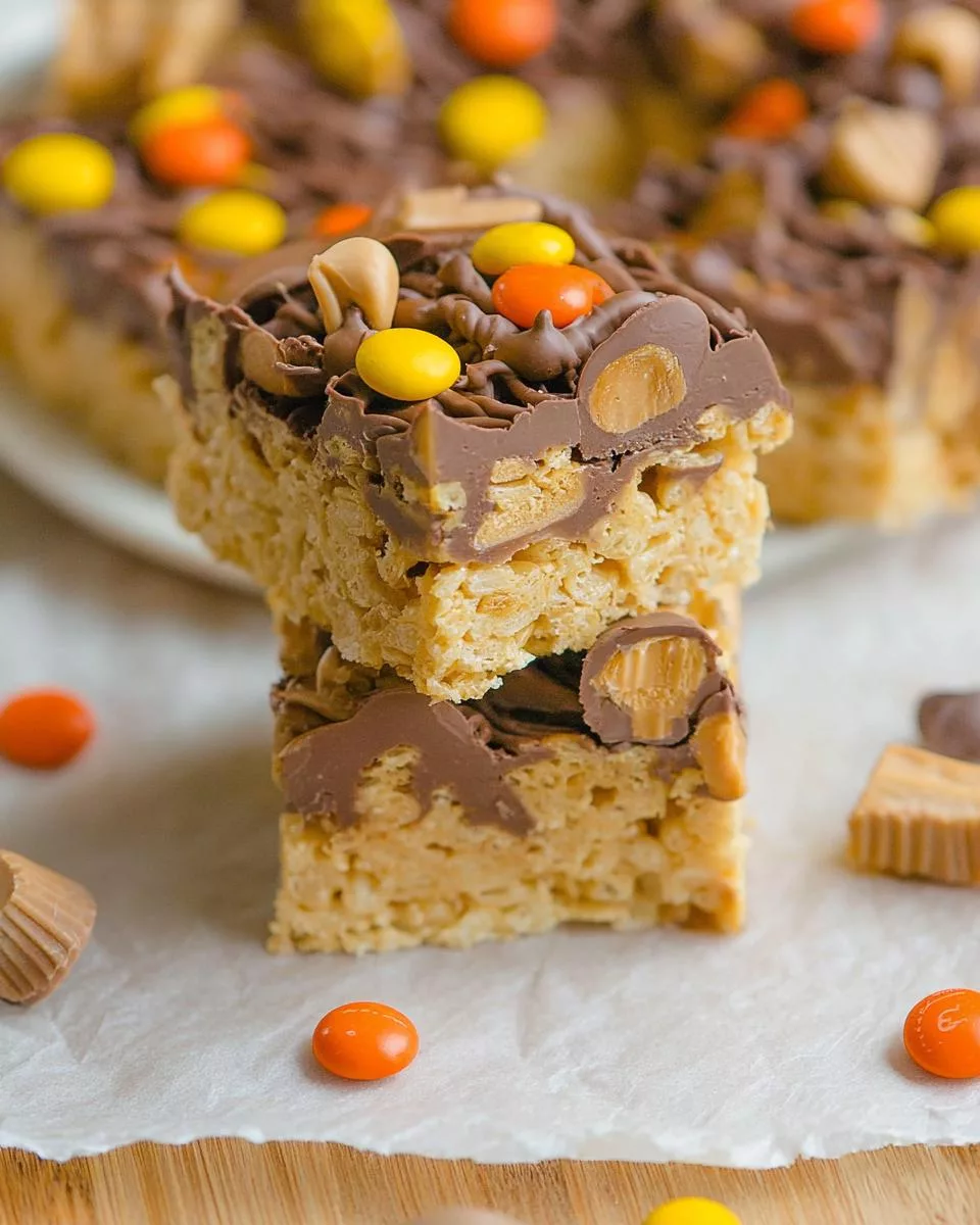 Chocolate Peanut Butter Rice Krispie Treats - detail 2