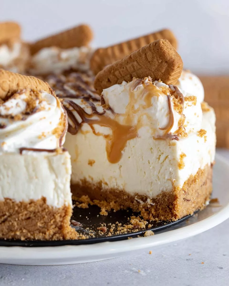 Cookie Butter No Bake Cheesecake