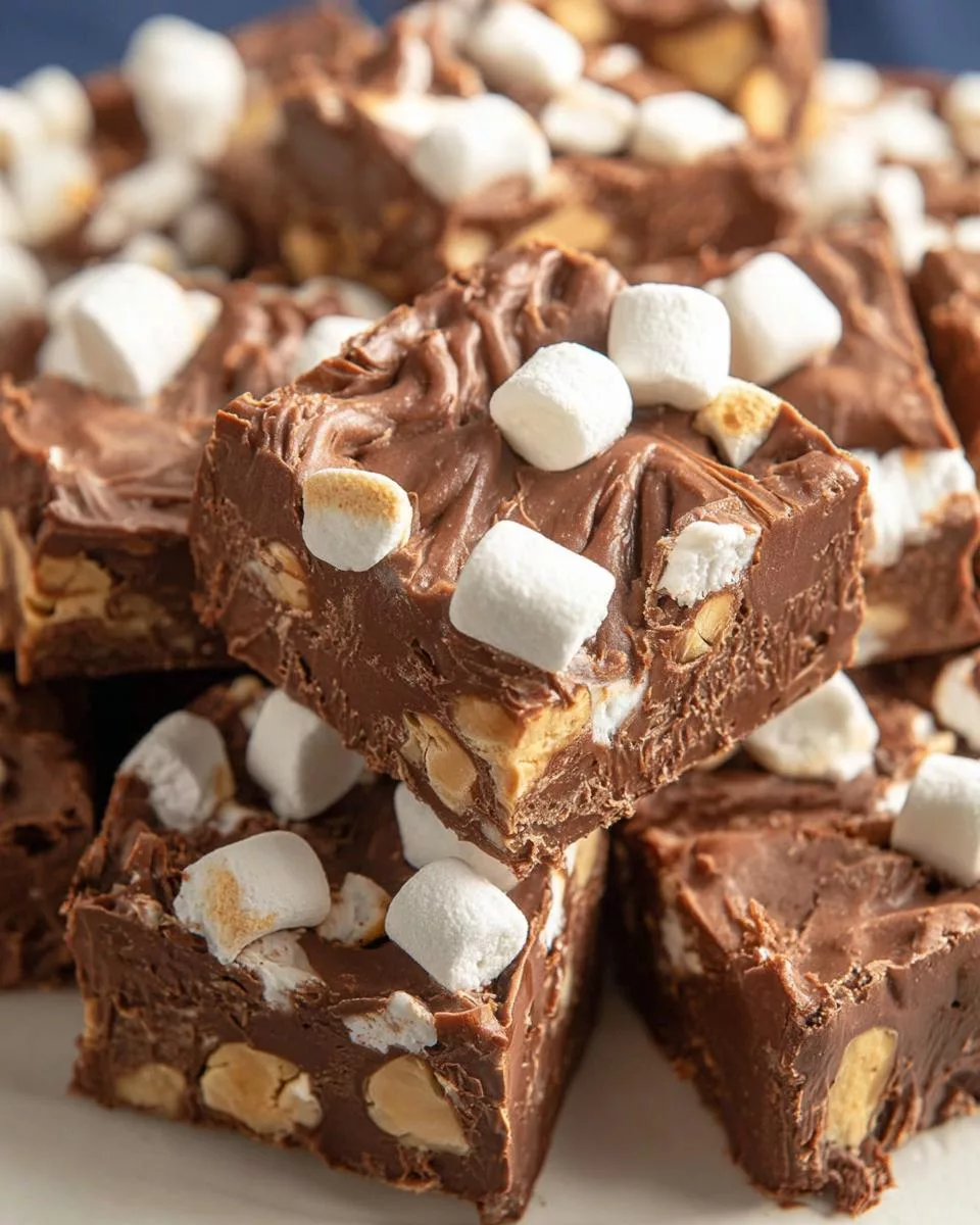 Homemade Rocky Road Fudge - detail 1