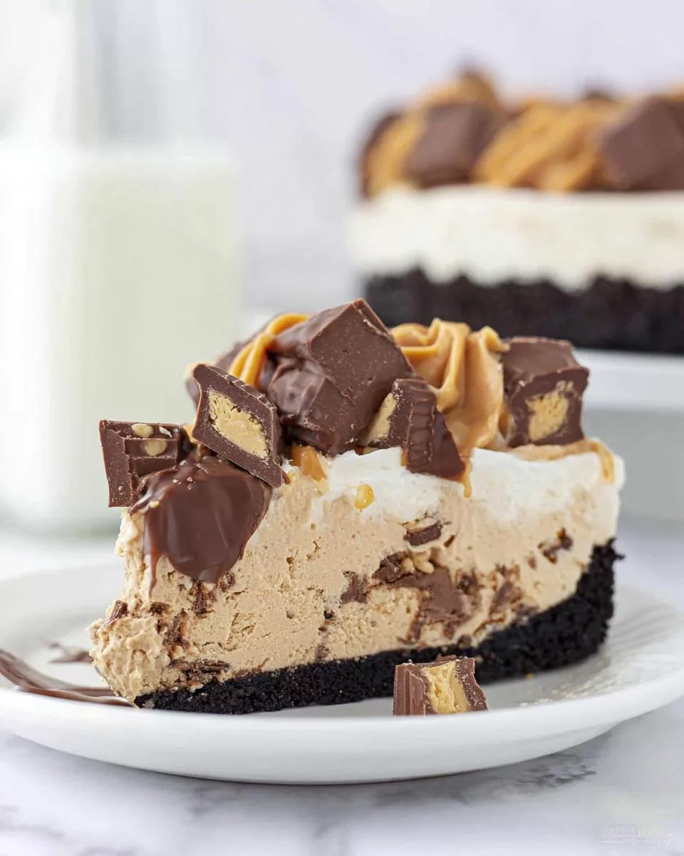 No-Bake Reese’s Peanut Butter Cup Cheesecake - detail 1