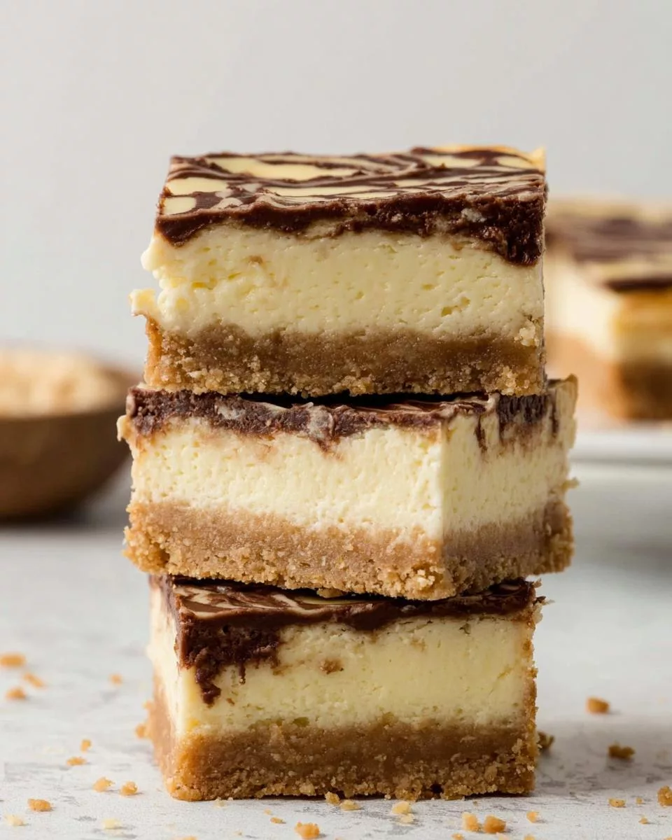 Nutella Swirl Cheesecake Bars - detail 1