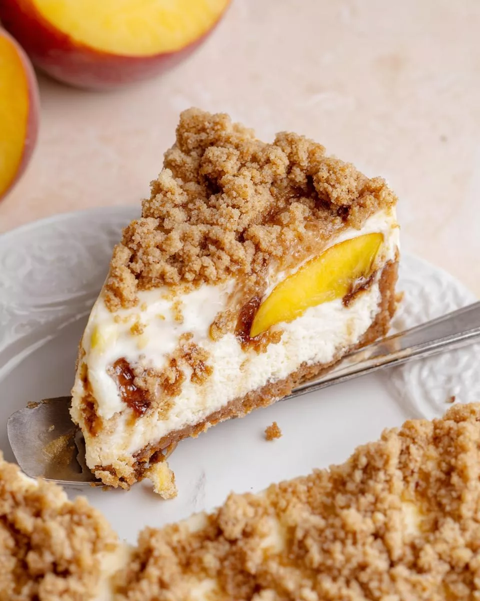 Peach Crumble Cheesecake - detail 1