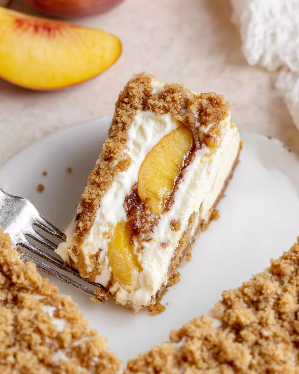 Peach Crumble Cheesecake - detail 2