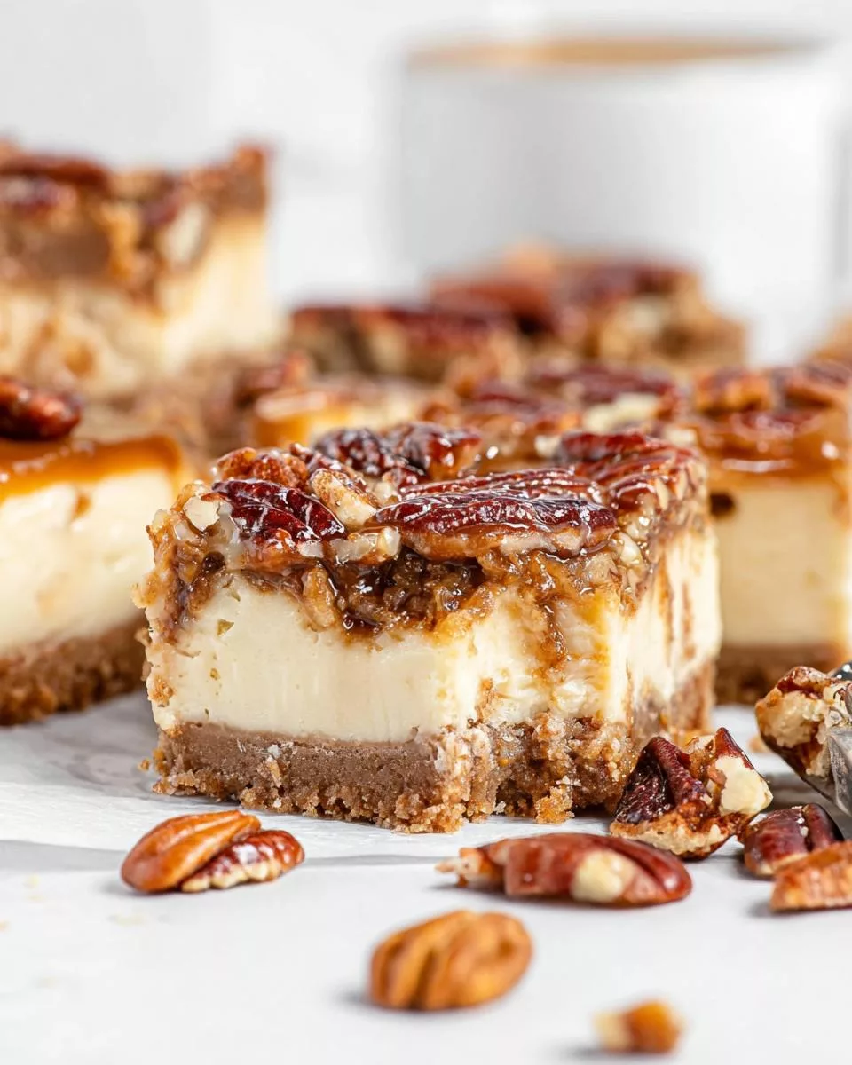 Pecan Pie Cheesecake Bars - detail 1
