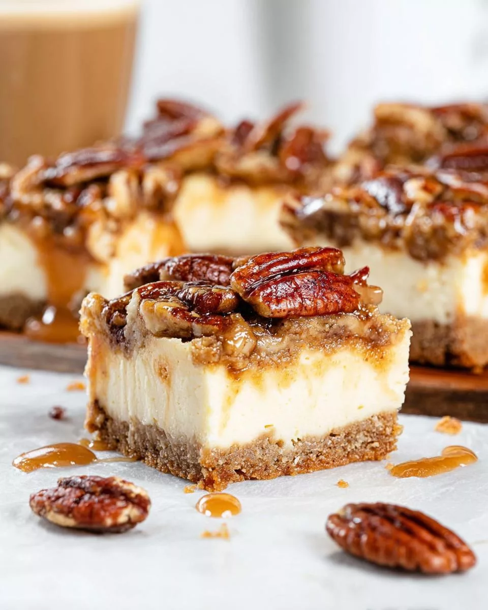 Pecan Pie Cheesecake Bars - detail 2