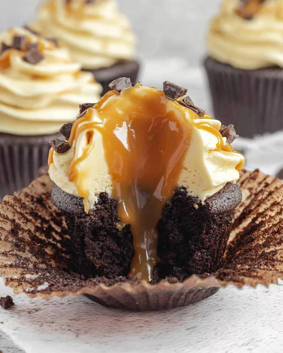 Chocolate Caramel Cupcakes - detail 1