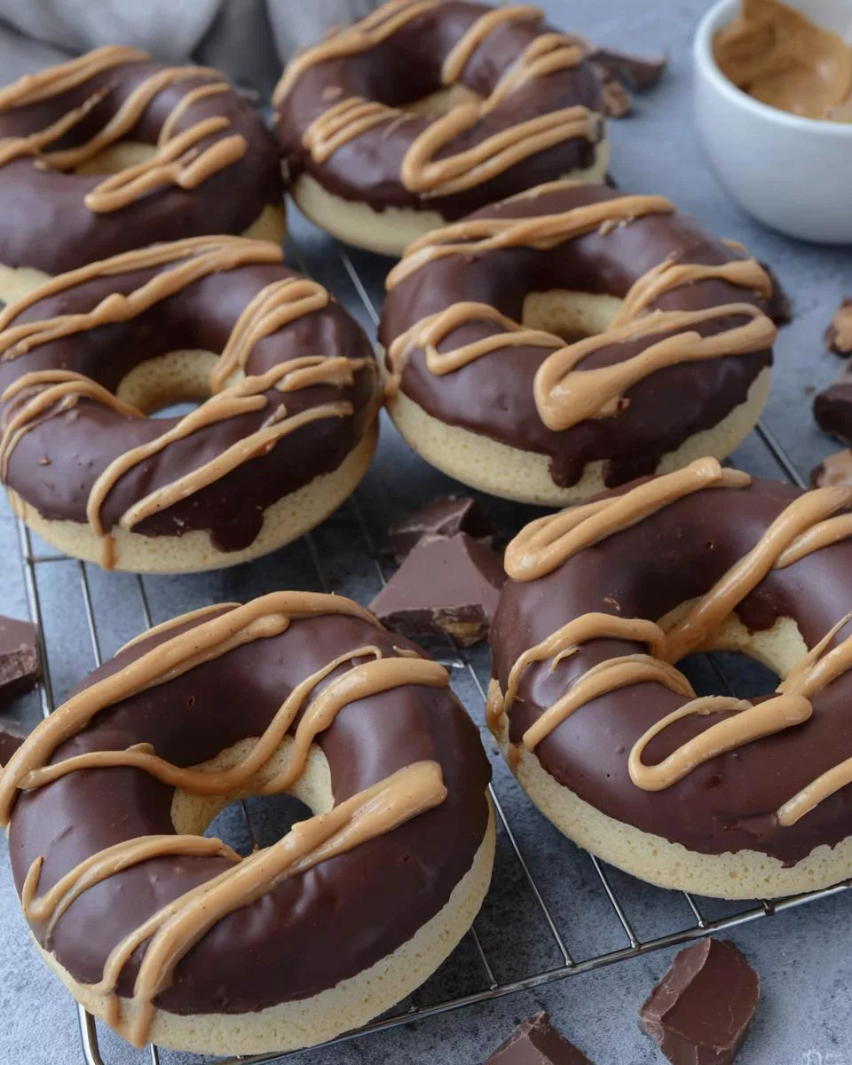 Chocolate & Peanut Butter Baked Donuts - detail 1