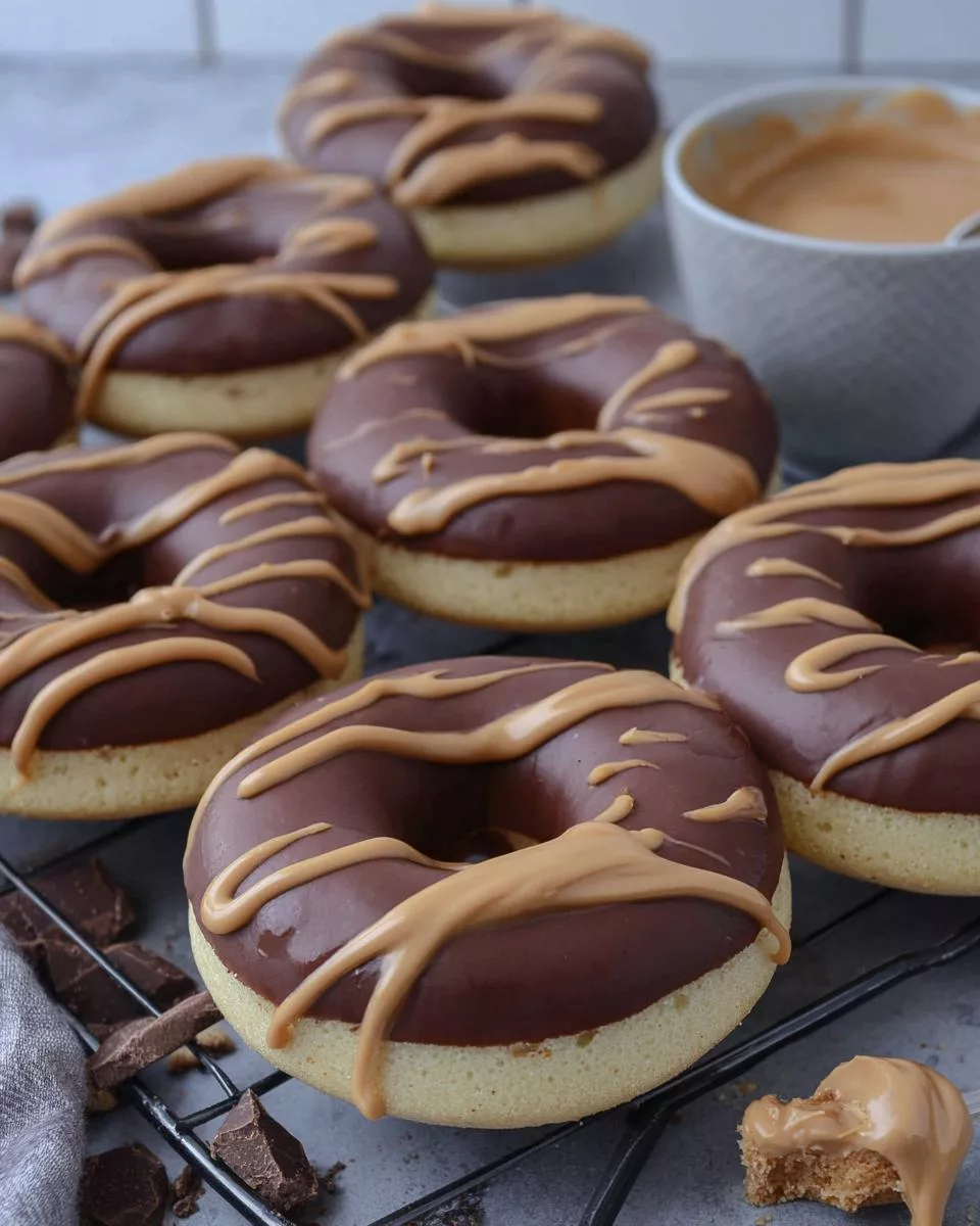 Chocolate & Peanut Butter Baked Donuts - detail 2