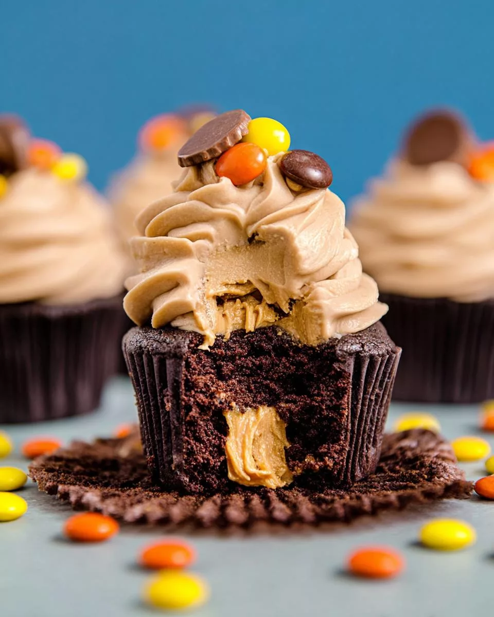 Chocolate Peanut Butter Cupcakes - detail 2