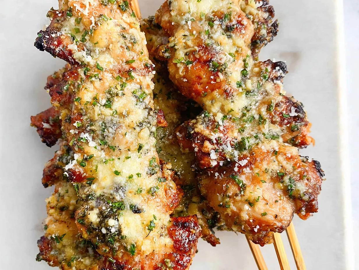 Garlic Parmesan Chicken Skewers