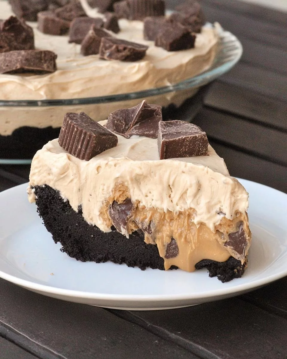 Mile High Peanut Butter Mousse Brownie Pie - detail 1