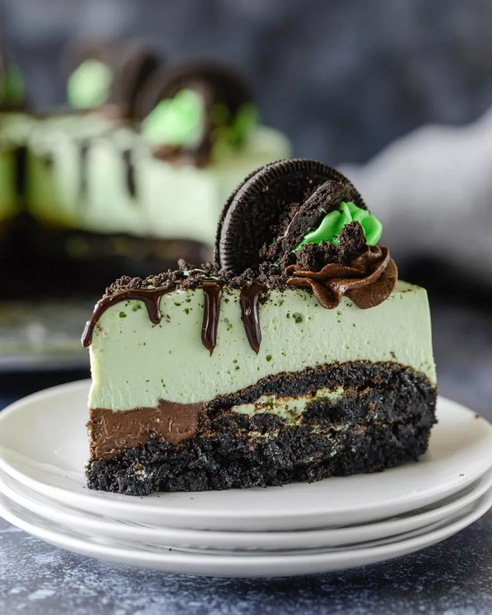 Mint Oreo Cheesecake - detail 1